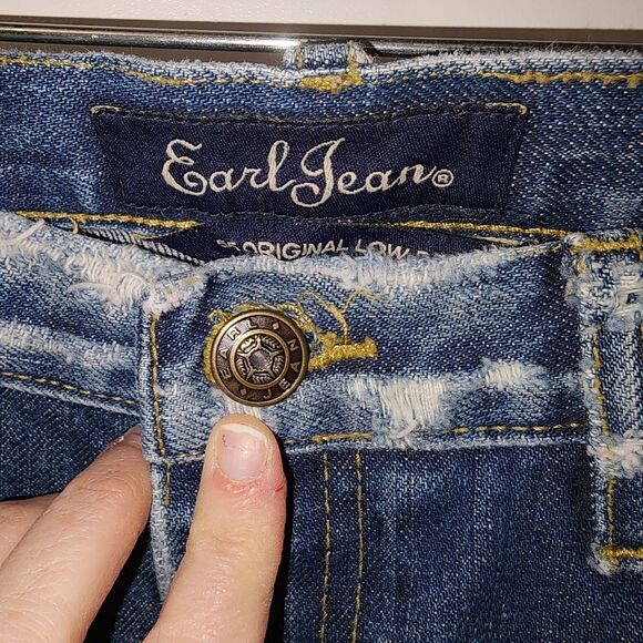 Earl jeans womens 55 original low rise distressed jeans size 28 size 6 grunge - Picture 5 of 14